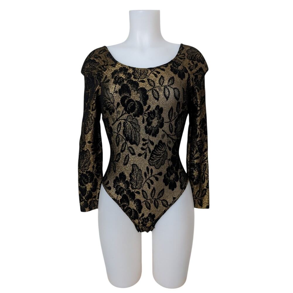 La Perla Malizia Tricot Vintage Black and Gold Bodysuit